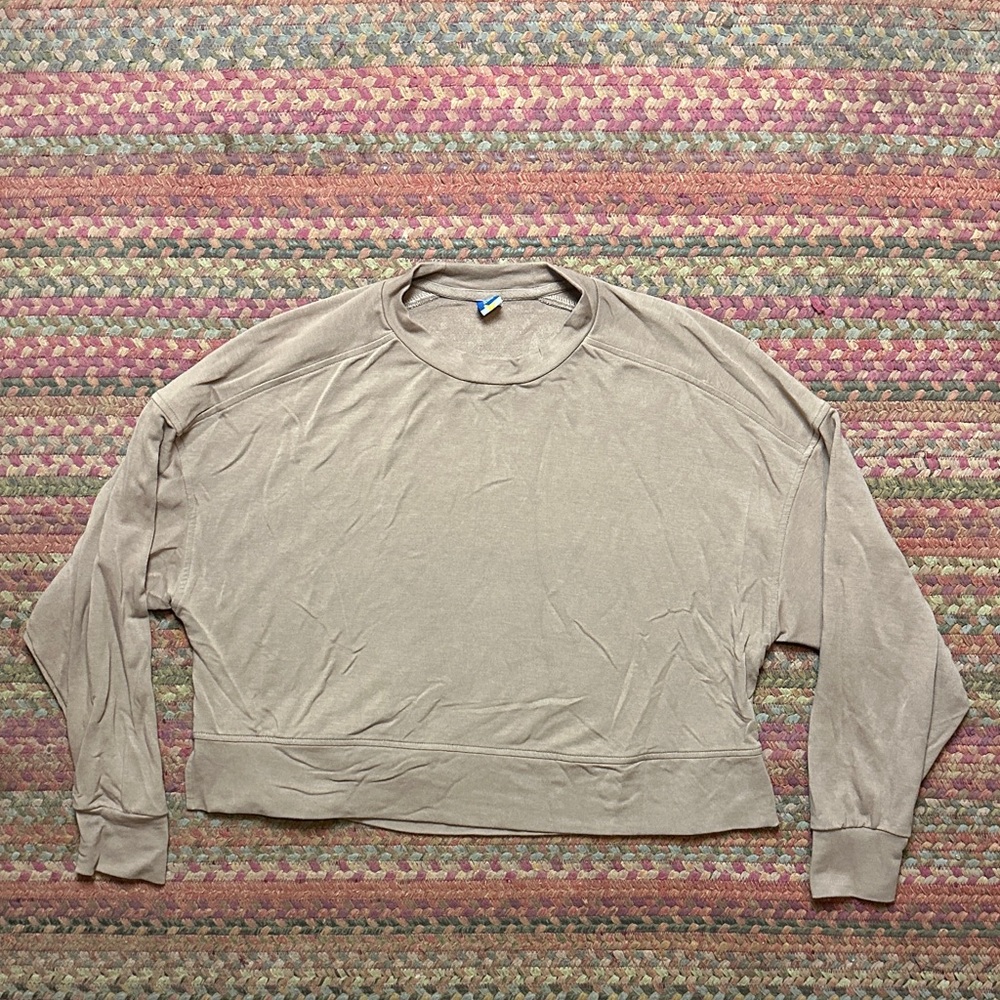 OLD NAVY BROWN LIVE IN FRENCH TERRY BOXY SWEATSHIRT